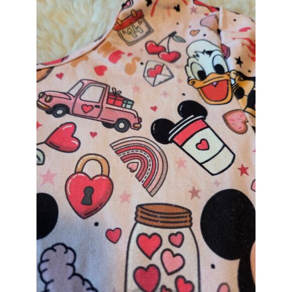 Mickey And Friends Pink Love hearts Valentines Day Twirl Dress size 10 - Picture 4 of 4